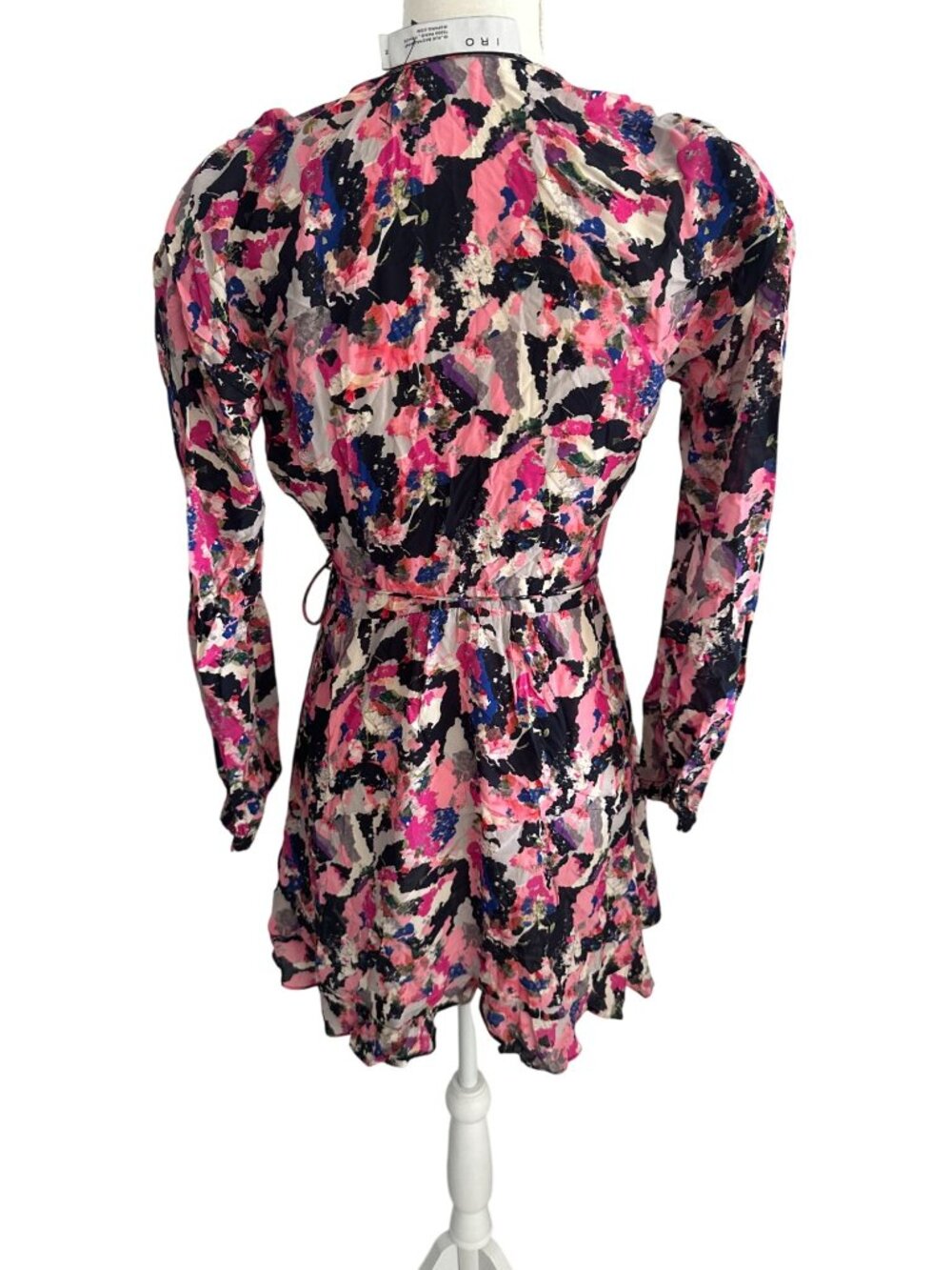 IRO Women's Pink Floral Wrap Dress Size 34 US XS - Picture 7 of 11